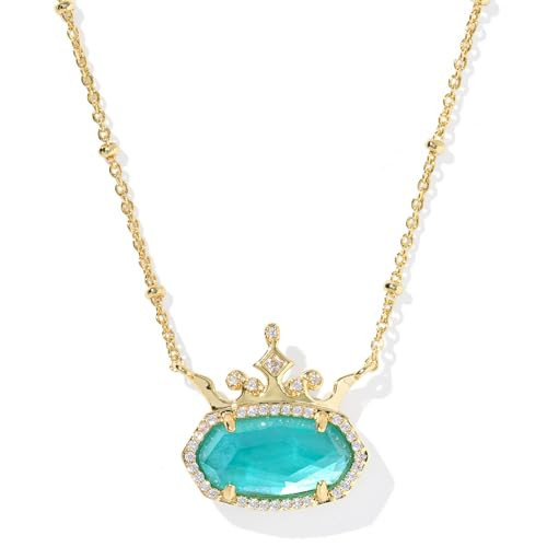 Kendra Scott Disney Elisa Princess Short Pendant Necklace in London Blue Illusion, 14k Gold-Plated Brass, Fashion Jewelry for Women | Amazon (US)