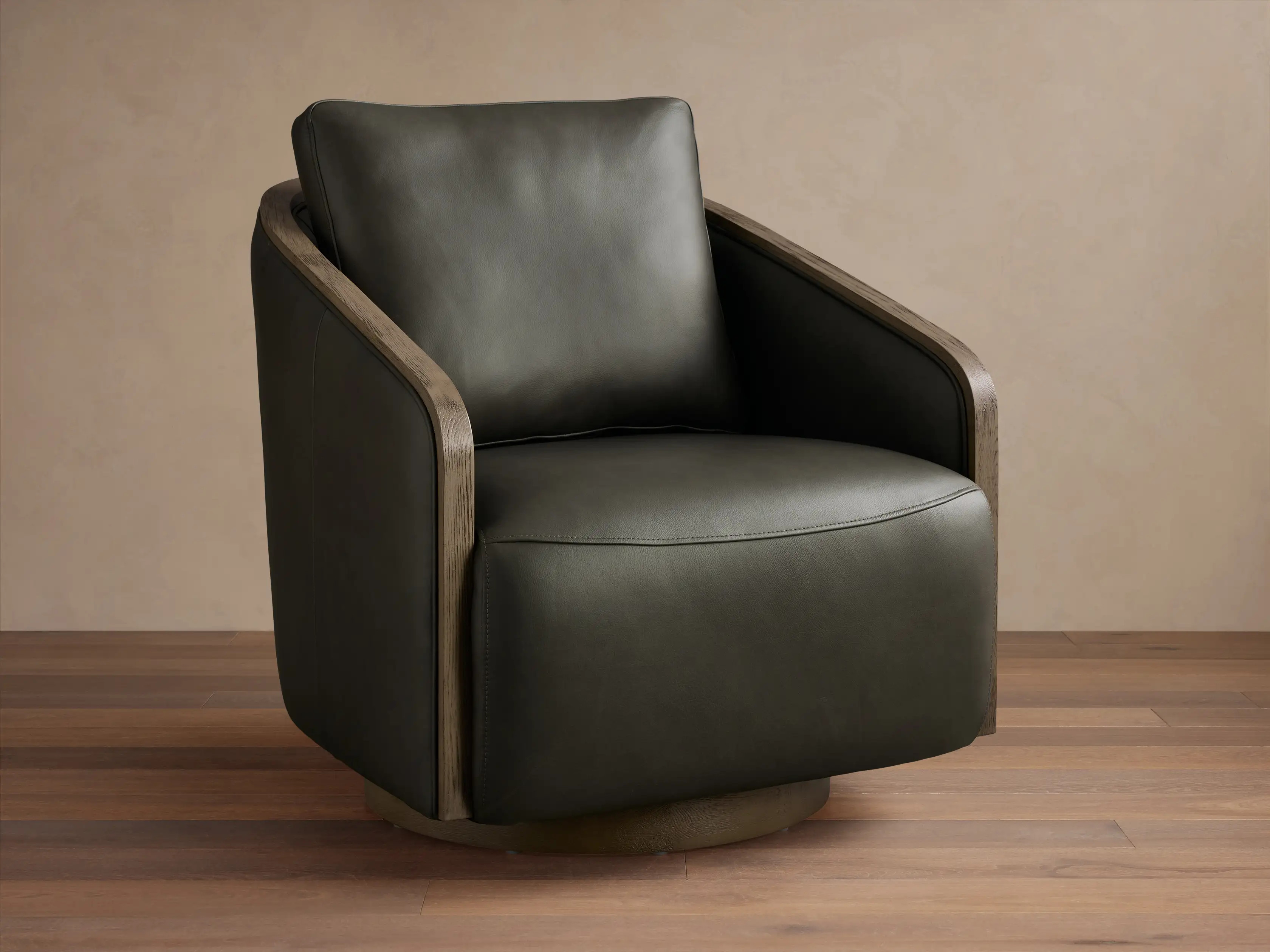 Pomona Leather Swivel Chair | Arhaus
