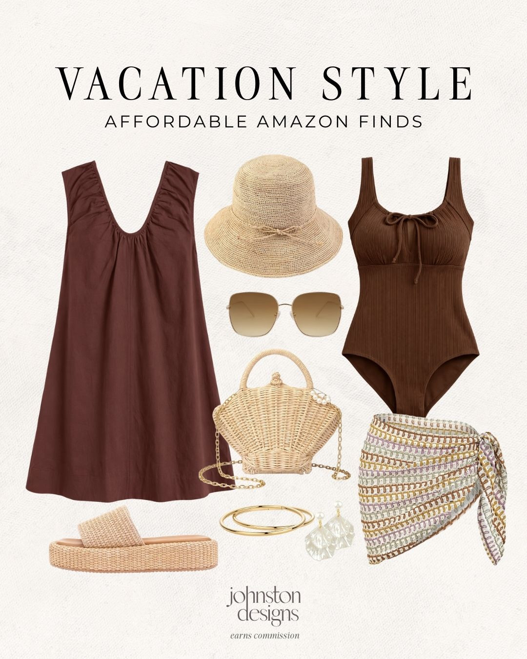 Vacation style featuring affordable Amazon finds in warm neutral tones. Easy dresses, chic swimsuits and classic beach accessories that are perfect for sunny getaways and resort days. 🐚

Amazon vacation outfit, amazon beach outfit, amazon resort wear, vacation outfit ideas, affordable amazon fashion, beach vacation style, amazon swimsuit outfit, neutral vacation outfit, amazon summer fashion, beach day outfit, straw bag outfit, vacation style finds, amazon fashion haul, resort vacation outfit, summer travel outfit. 

 #LTKootd #LTKSwim #LTKTravel