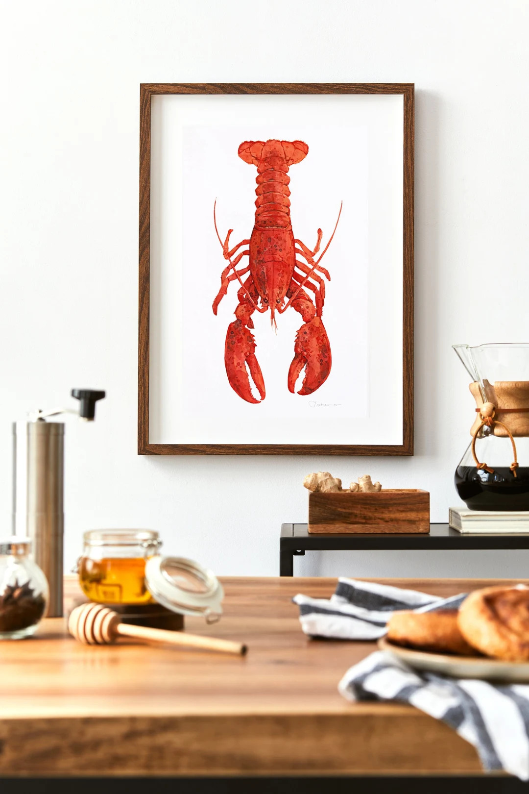 Red Lobster Watercolor Painting Print | Etsy (US)