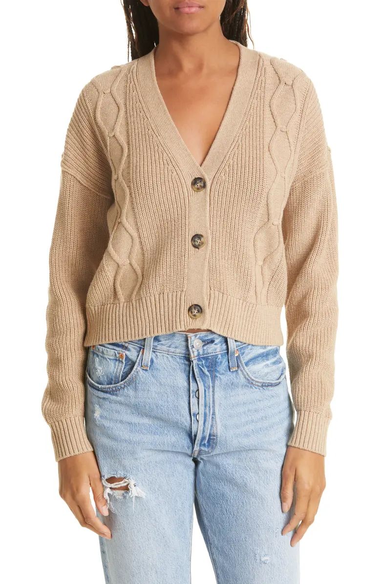Cable Knit Cotton & Cashmere Cardigan | Nordstrom