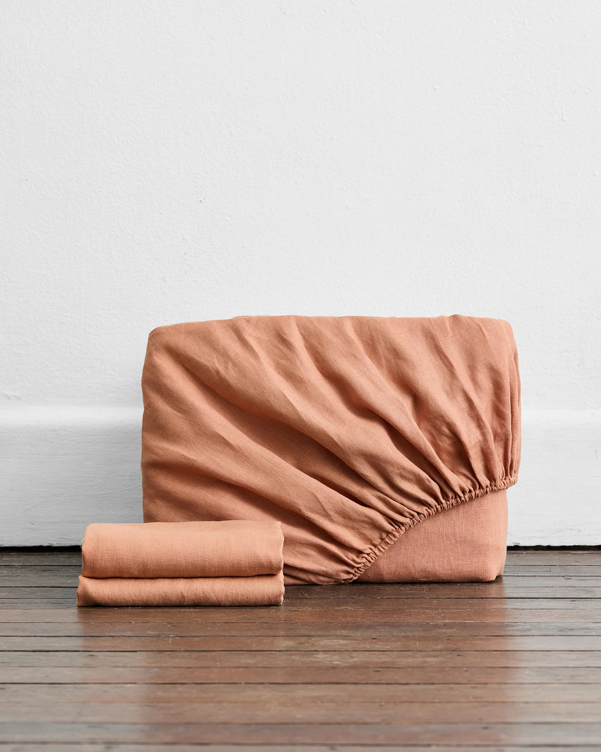Hazelnut 100% French Flax Linen Fitted Sheet Set | Bedthreads US