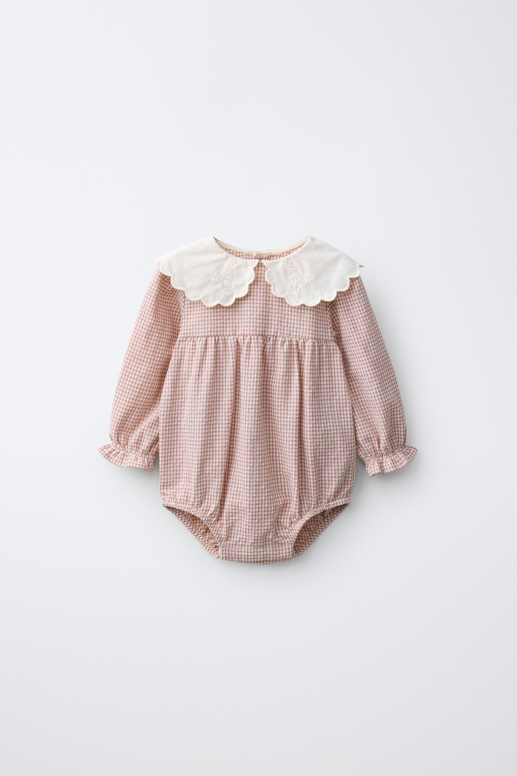 GINGHAM PRINT PETER PAN COLLAR ROMPER | Zara US