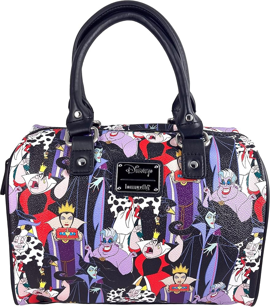 Loungefly Disney Villains Classic All Over Print Faux Leather Crossbody Handbag Purse | Amazon (US)