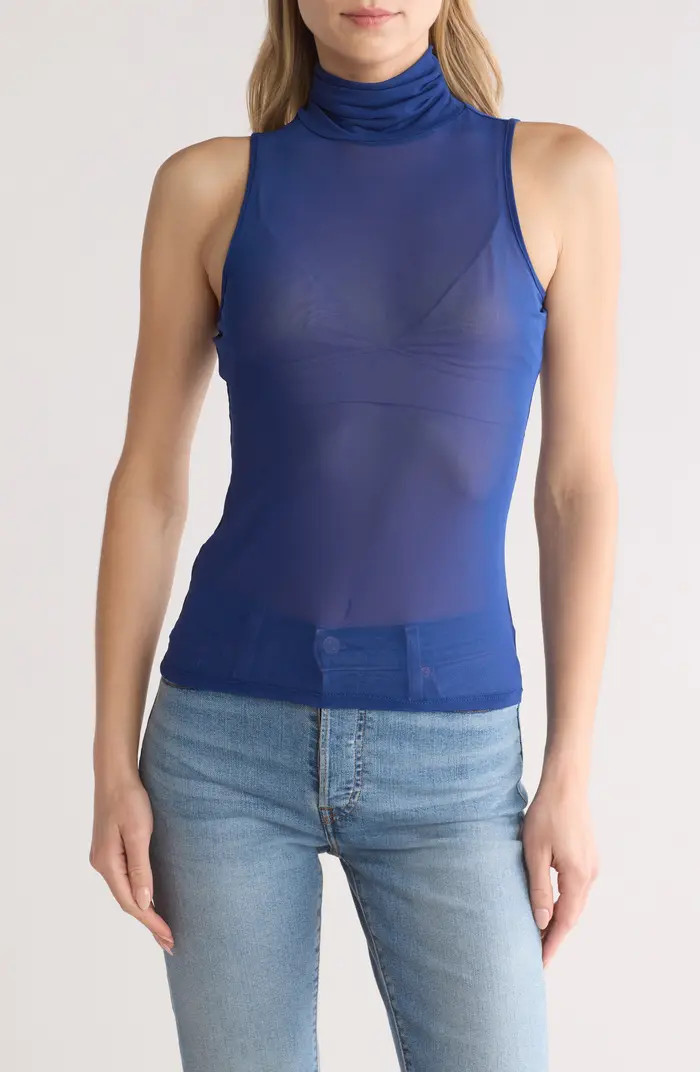 Holt Sleeveless Turtleneck Mesh Top | Nordstrom Rack