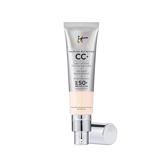 IT Cosmetics CC+ Cream - Natural Full Coverage Foundation With SPF 50+, Color Corrector & Anti-Ag... | Amazon (US)