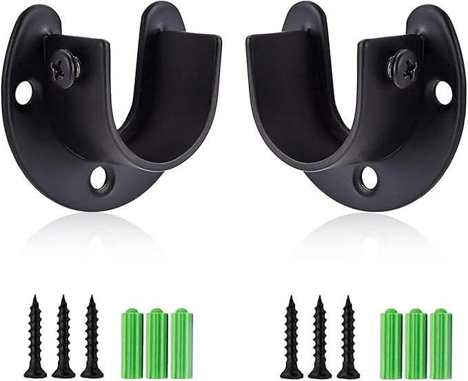 Stainless Steel Closet Rod Brackets, 1 Inch Diameter Closet Rod Support 2 Pcs, Heavy Duty Curtain... | Amazon (US)