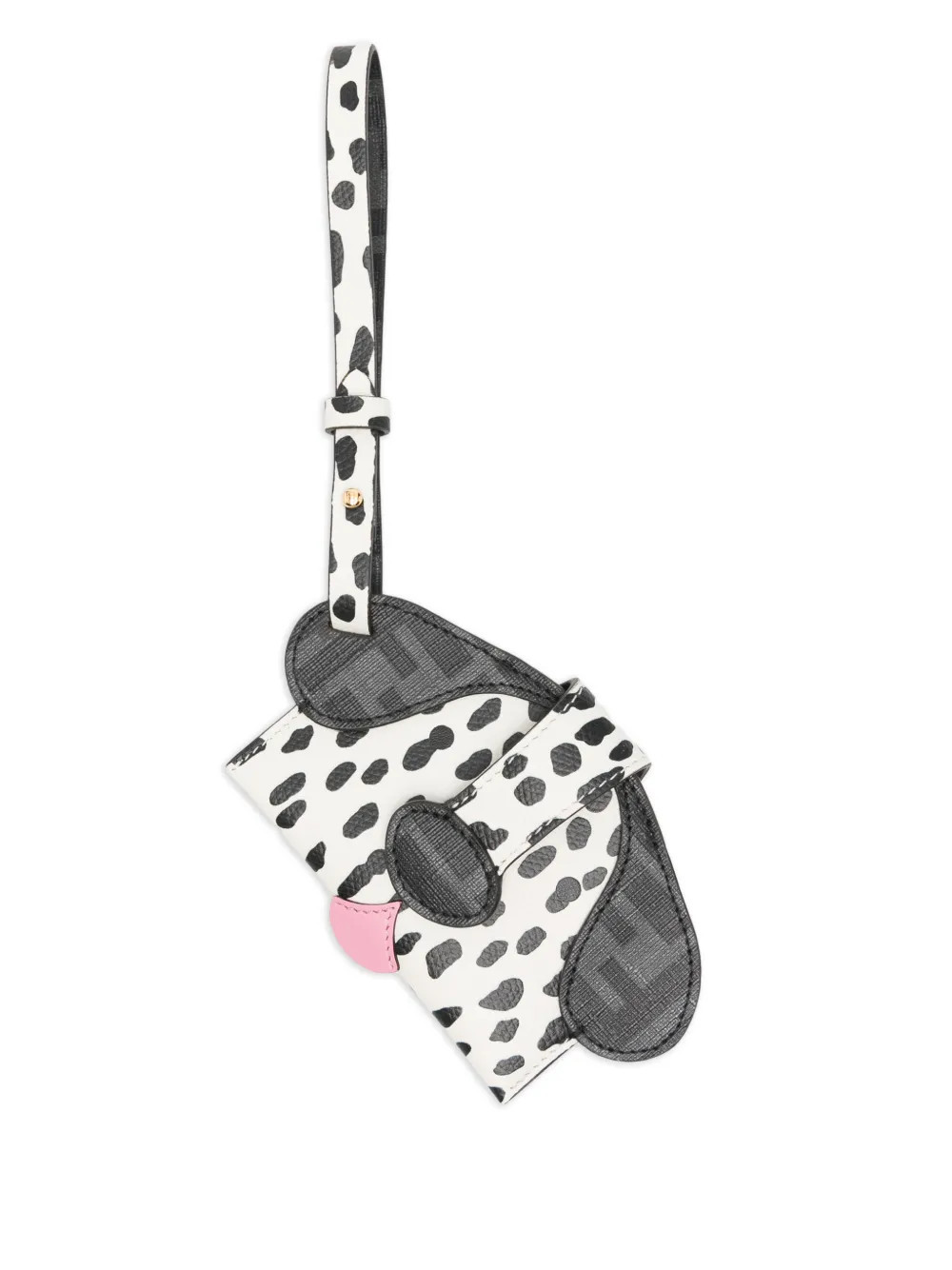 FENDI Best Friends Forever dog-head strap card case - White | Farfetch Global