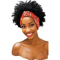 Afro Wig With Red Headband, Curly Synthetic Hair | Etsy (US)