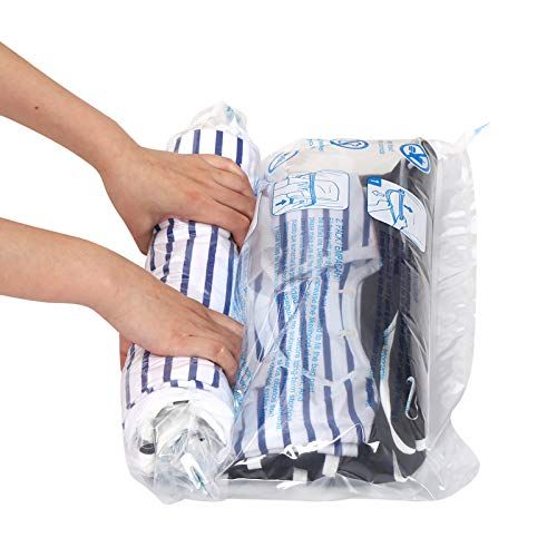 12 Travel Compression Bags, Hibag 12-Pack Roll-Up Space Saver Storage Bags for Travel, Suitcase Size | Amazon (US)