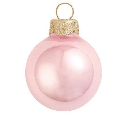 Northlight 40ct Pearl Glass Ball Christmas Ornament Set 1.25" - Pale Pink | Target