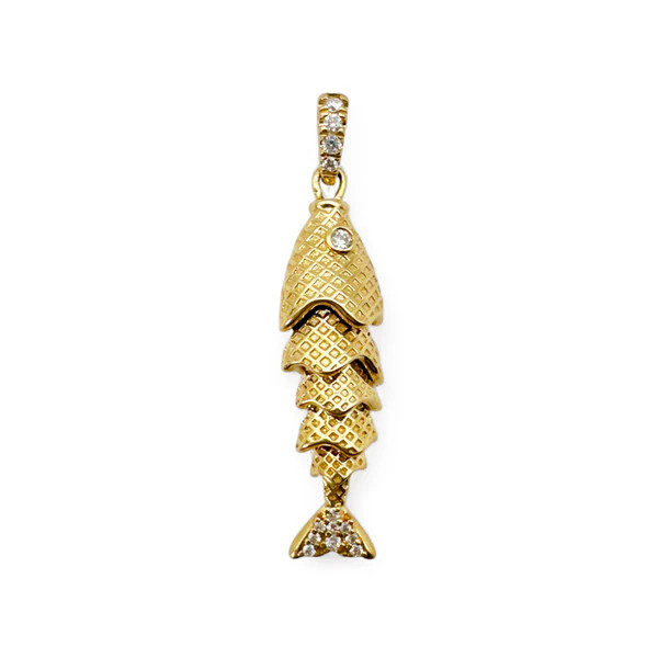 14K GOLD AND DIAMOND FISH CHARM – SHAKTI | Shakti Jewelry