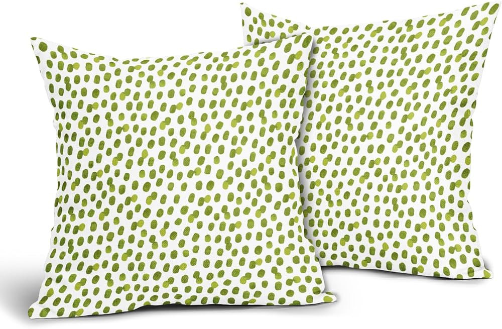 Sage Green Pillow Covers 20x20 Inch Set of 2 Brushstroke Polka Dot Print Throw Pillowcase Cotton ... | Amazon (US)