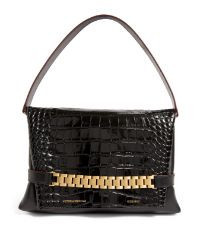 Mini Leather Croc-Effect Chain Pouch | Harrods