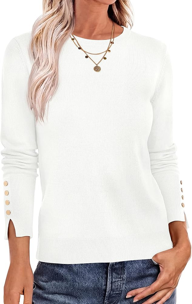 ANRABESS Sweaters for Women Lightweight Buttons Long Sleeve Fall Outfits | Amazon (US)