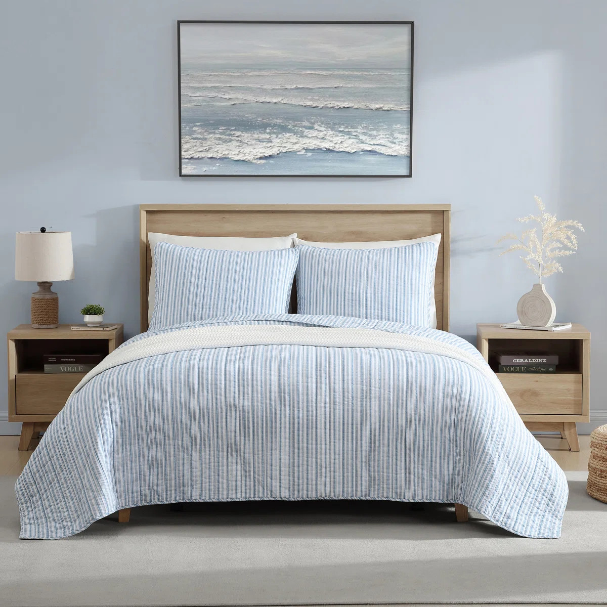 Nautica Coleridge Stripe Cotton Reversible Blue Quilt SetByNautica4.8Rated 4.8 out of 5 stars.69 ... | Wayfair North America