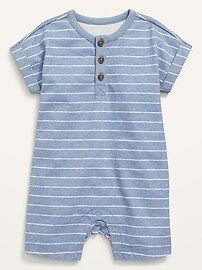 Unisex Short-Sleeve Henley Romper for Baby | Old Navy (US)