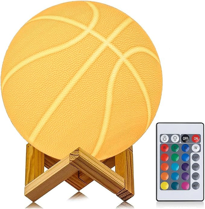 Basketball Night Light, Gifts for Fathers Dad Men Basketball lamp Room with Remote Control 16 Col... | Amazon (US)