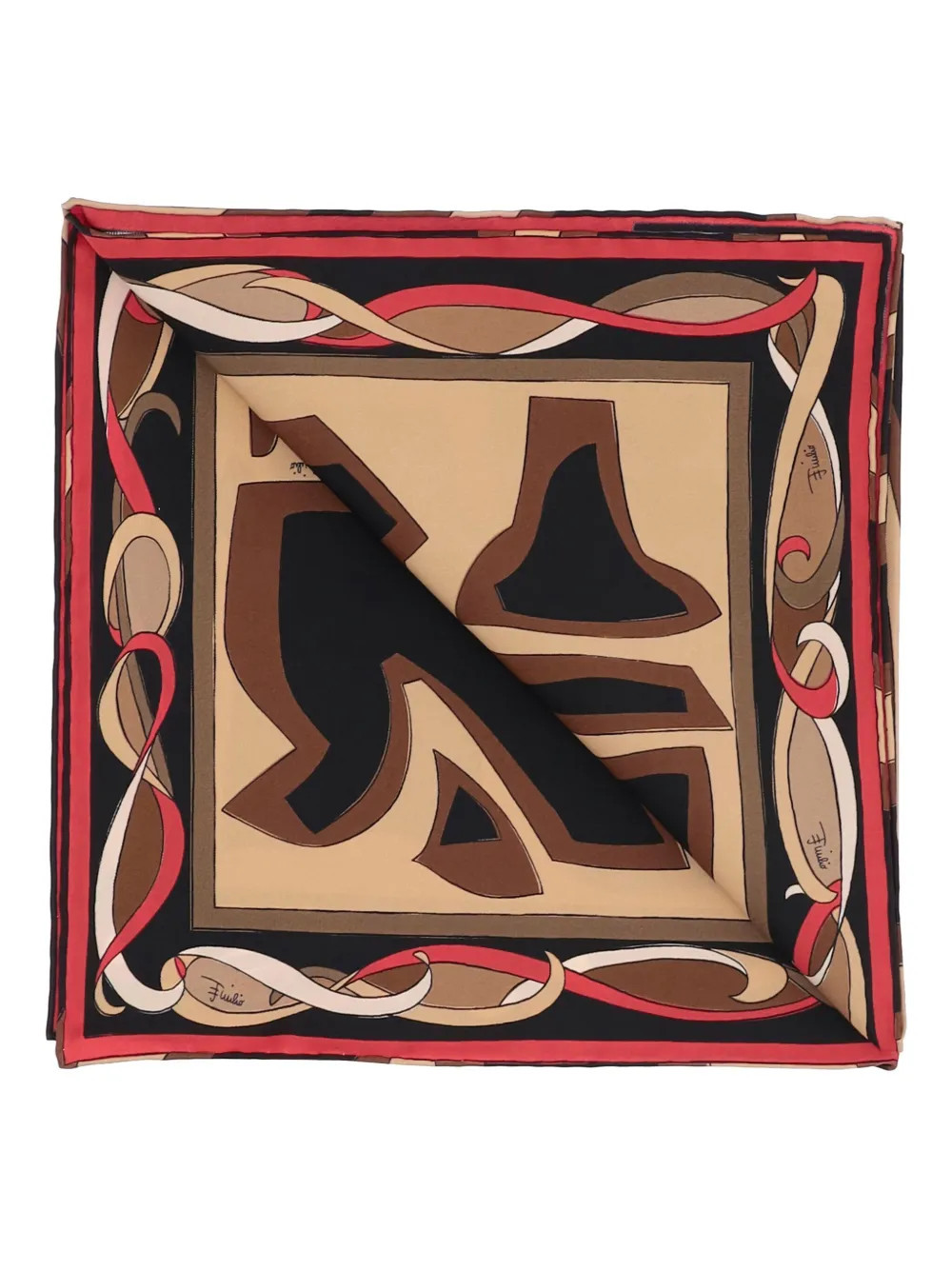 PUCCI printed silk scarf - Brown | Farfetch Global