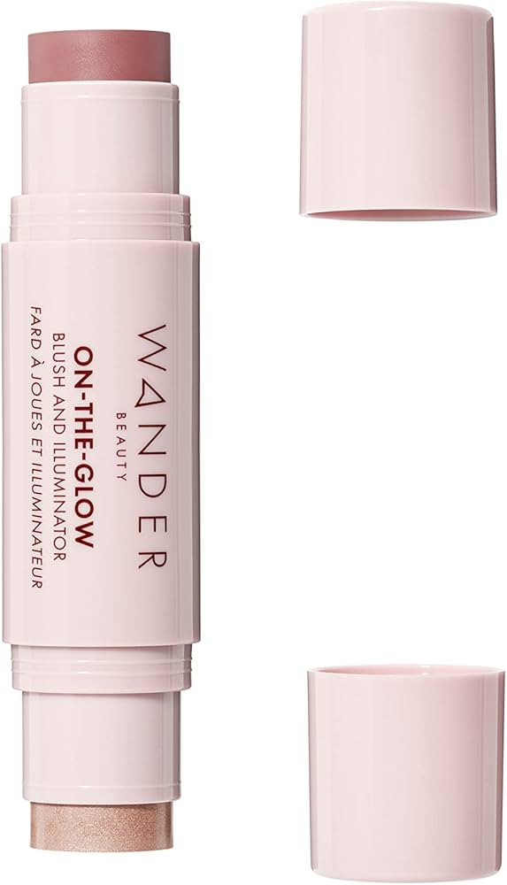 Highlighter Makeup & Blush Stick - WANDER BEAUTY ON-THE-GLOW- Blush & Illuminator Makeup. Cream B... | Amazon (US)