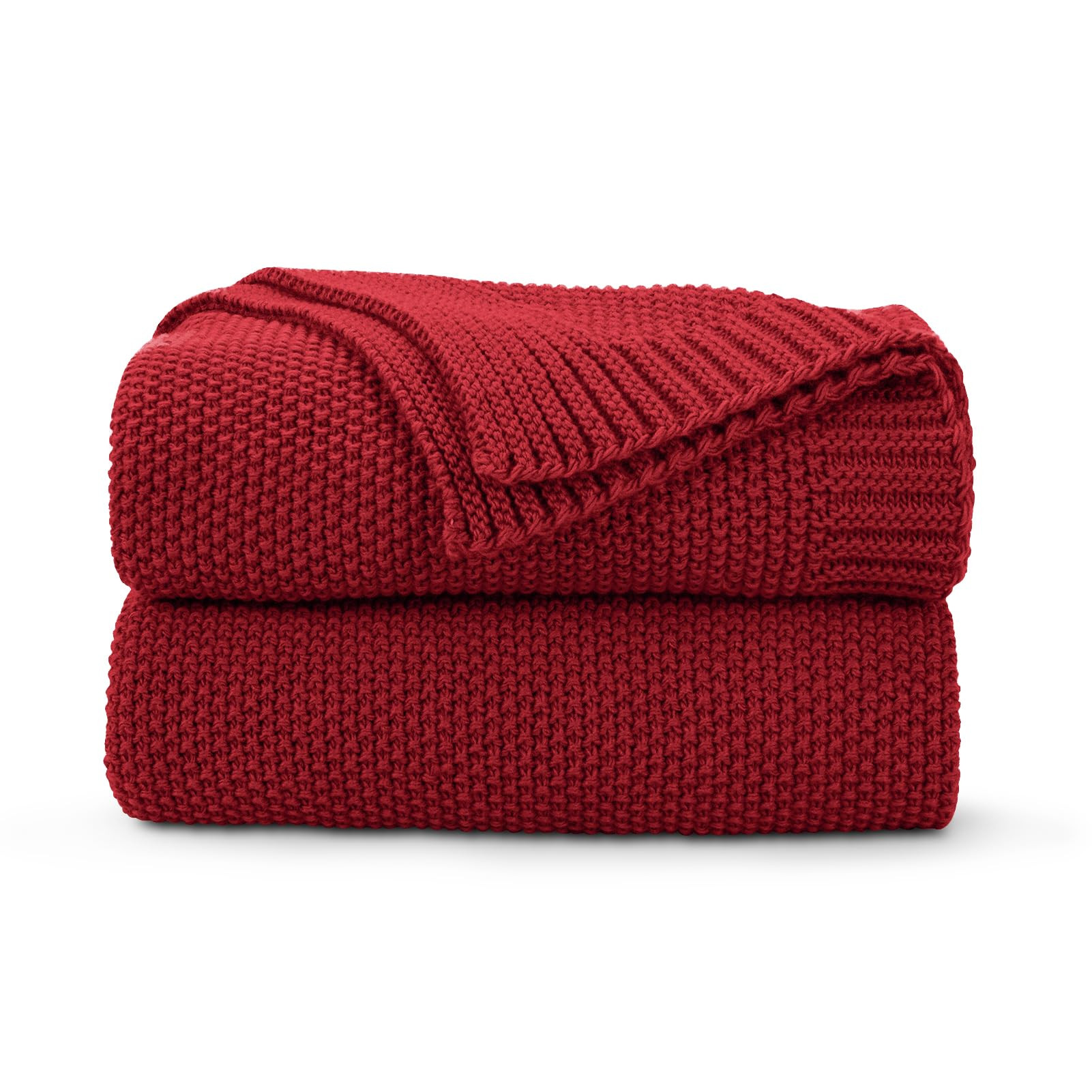 CozeCube Christmas Red Throw Blanket for Couch, Soft Cozy Cable Knit Throw for Bed Sofa Living Ro... | Amazon (US)