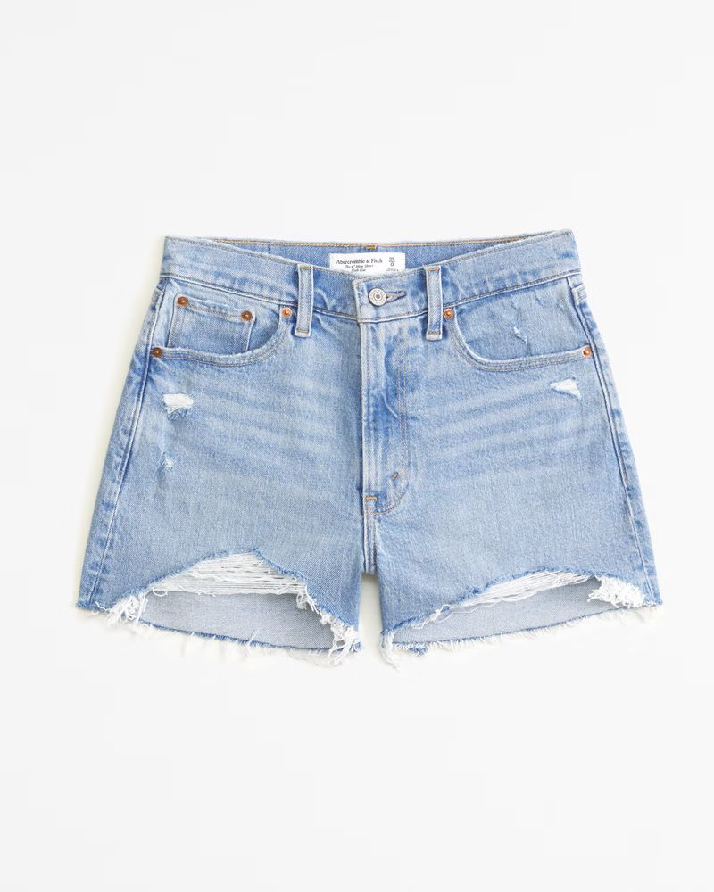 Women's High Rise 4" Mom Short | Women's Bottoms | Abercrombie.com | Abercrombie & Fitch (US)