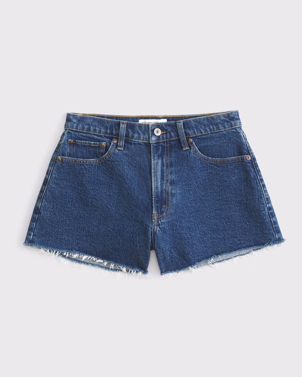 Curve Love High Rise 90s Cutoff Short | Abercrombie & Fitch (US)