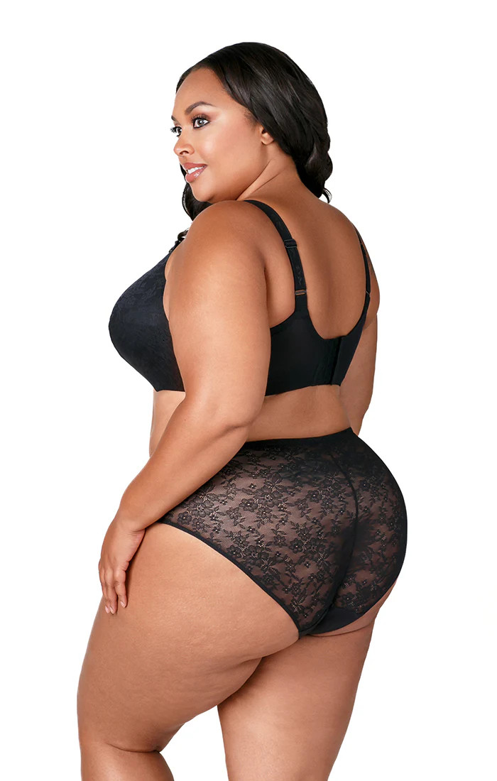 Elila Women’s Plus Size Curvy Chic Microfiber & Lace Panty, Full Cover | She's Got Curves