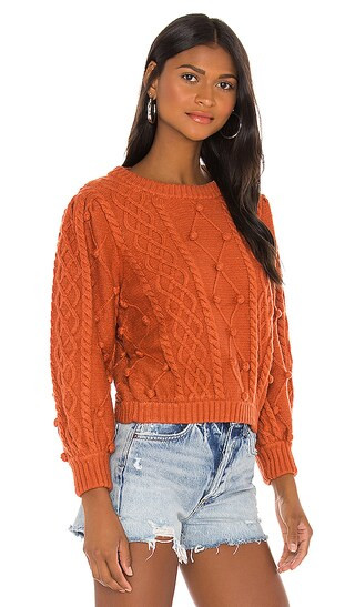 For Love & Lemons Florentina Sweater in Ginger from Revolve.com | Revolve Clothing (Global)