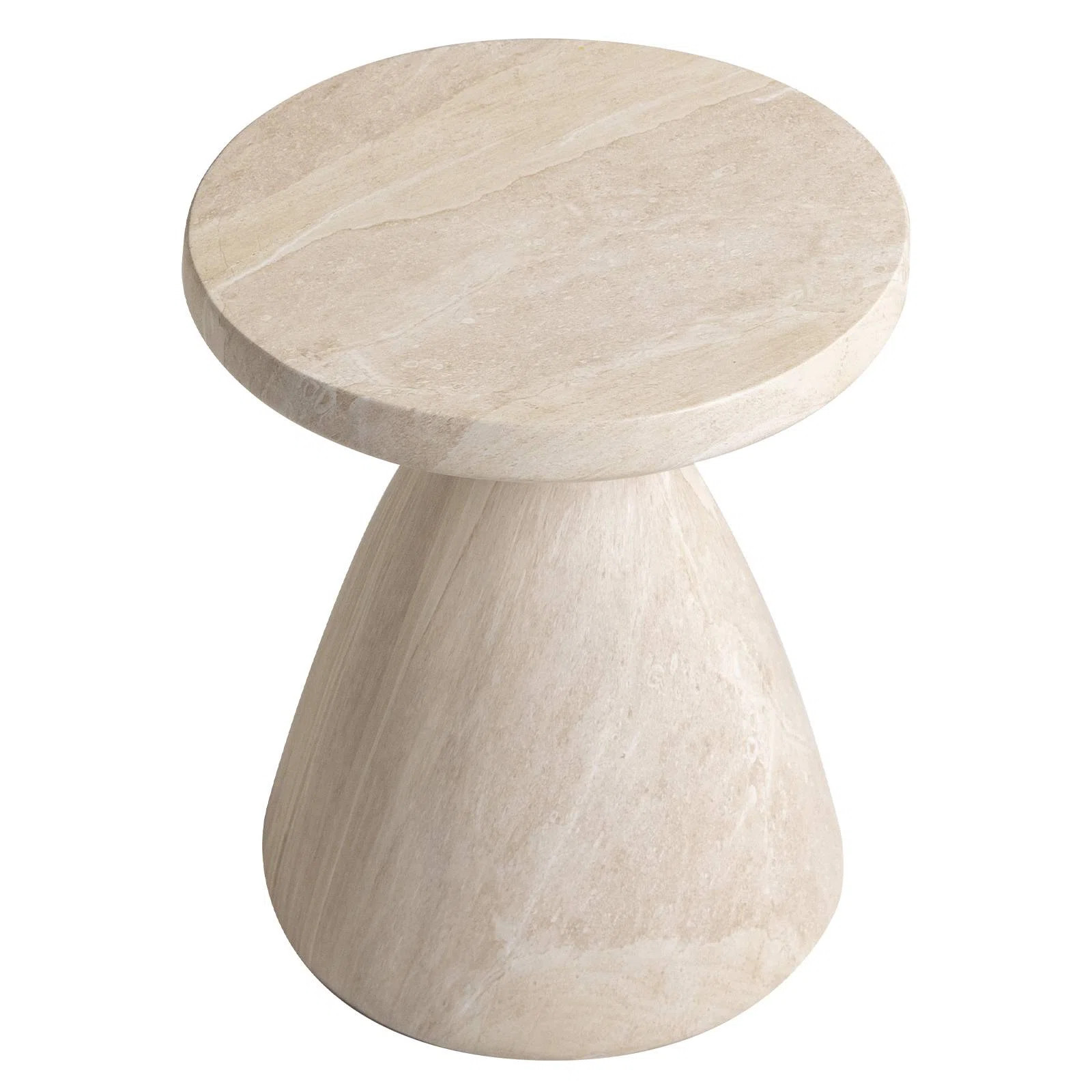 Guruvansh 17" Wide Round Fiberstone Side End Table – Tapered Hourglass Pedestal Accent Table fo... | Wayfair North America