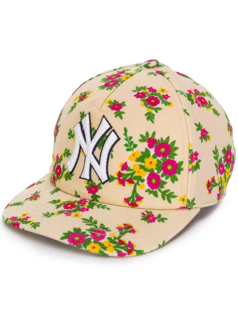 Gucci NY Yankees Floral Cap - Farfetch | Farfetch (US)