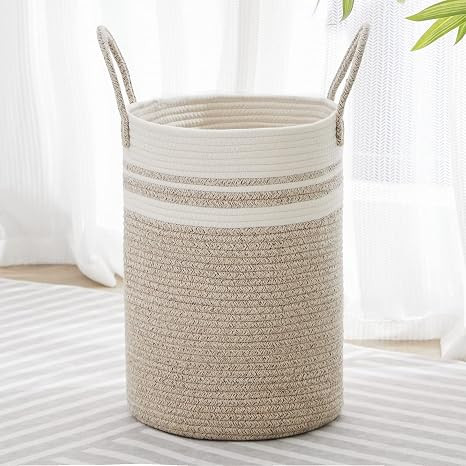 VIPOSCO Tall Laundry Hamper, Woven Rope Storage Basket for Blanket, Toys, Dirty Clothes in Living... | Amazon (US)