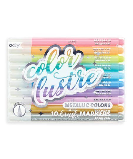 Color Lustre Metallic Brush Marker - Set of 10 | Zulily