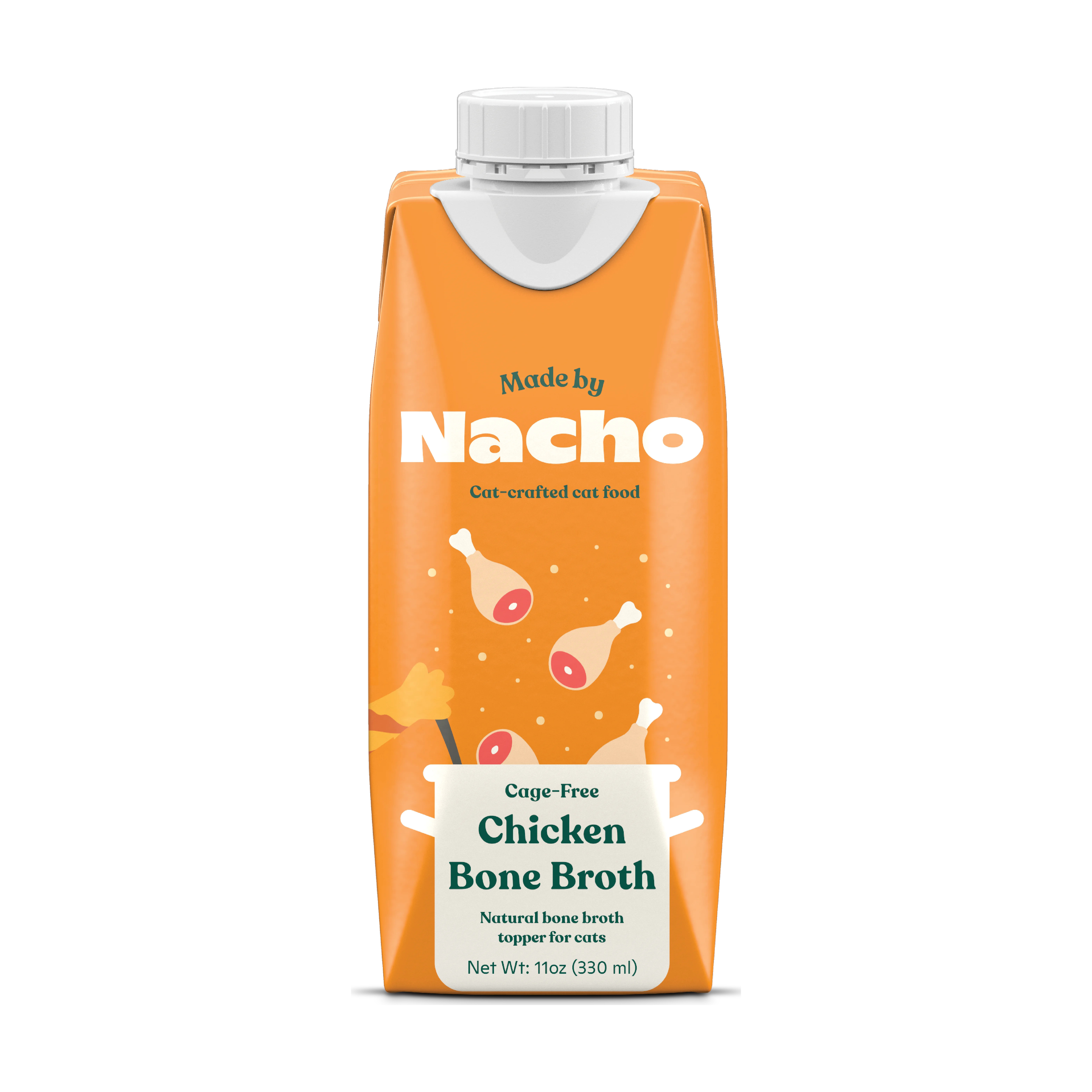 Made by Nacho Bone Broth Cat Food Topper for Hydration and Picky Eaters, Add Protein and Flavor to Your Dry Cat Food, Supports Optimal Nutrition, Digestion, Skin & Coat, 11 oz, Chicken - Walmart.com | Walmart (US)