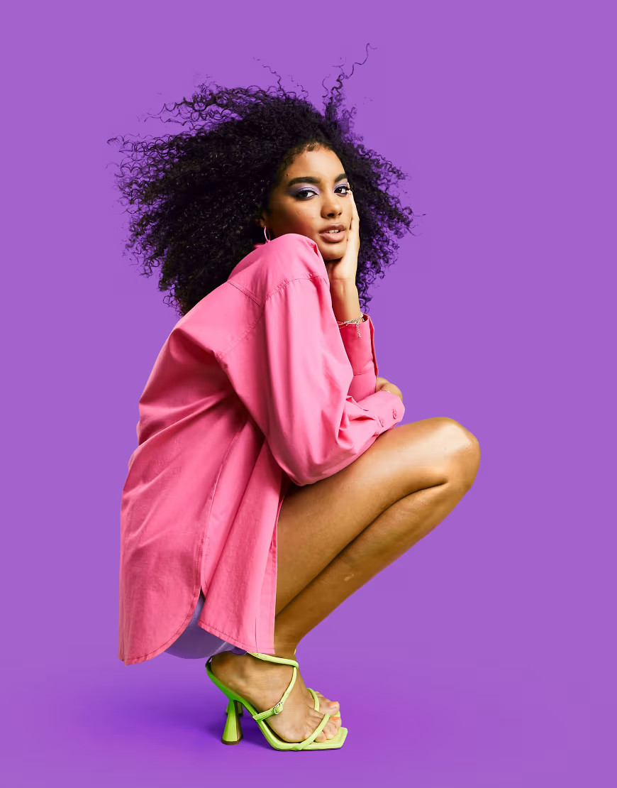 ASOS DESIGN oversized shirt with pocket in bright pink | ASOS (Global)