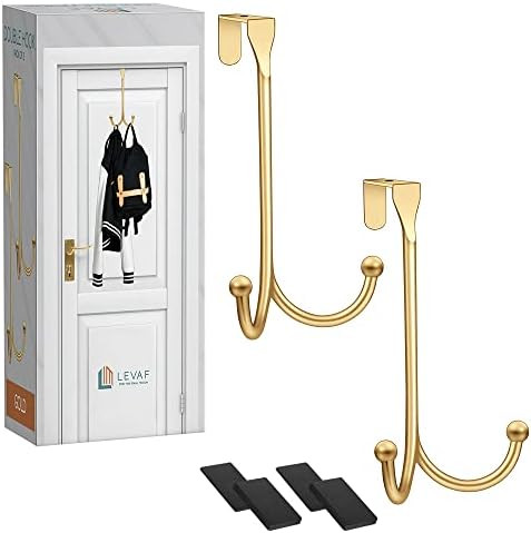 2-Pack Over The Door Hooks - with 2 Hang Heads & Snug Fit Pads Heavy Duty Hook for Hanging Coats,... | Amazon (US)