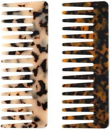 Large Hair Detangling Comb - Wide Tooth Comb Cellulose Detangler Combs for Women Thick Curly Wavy... | Amazon (US)