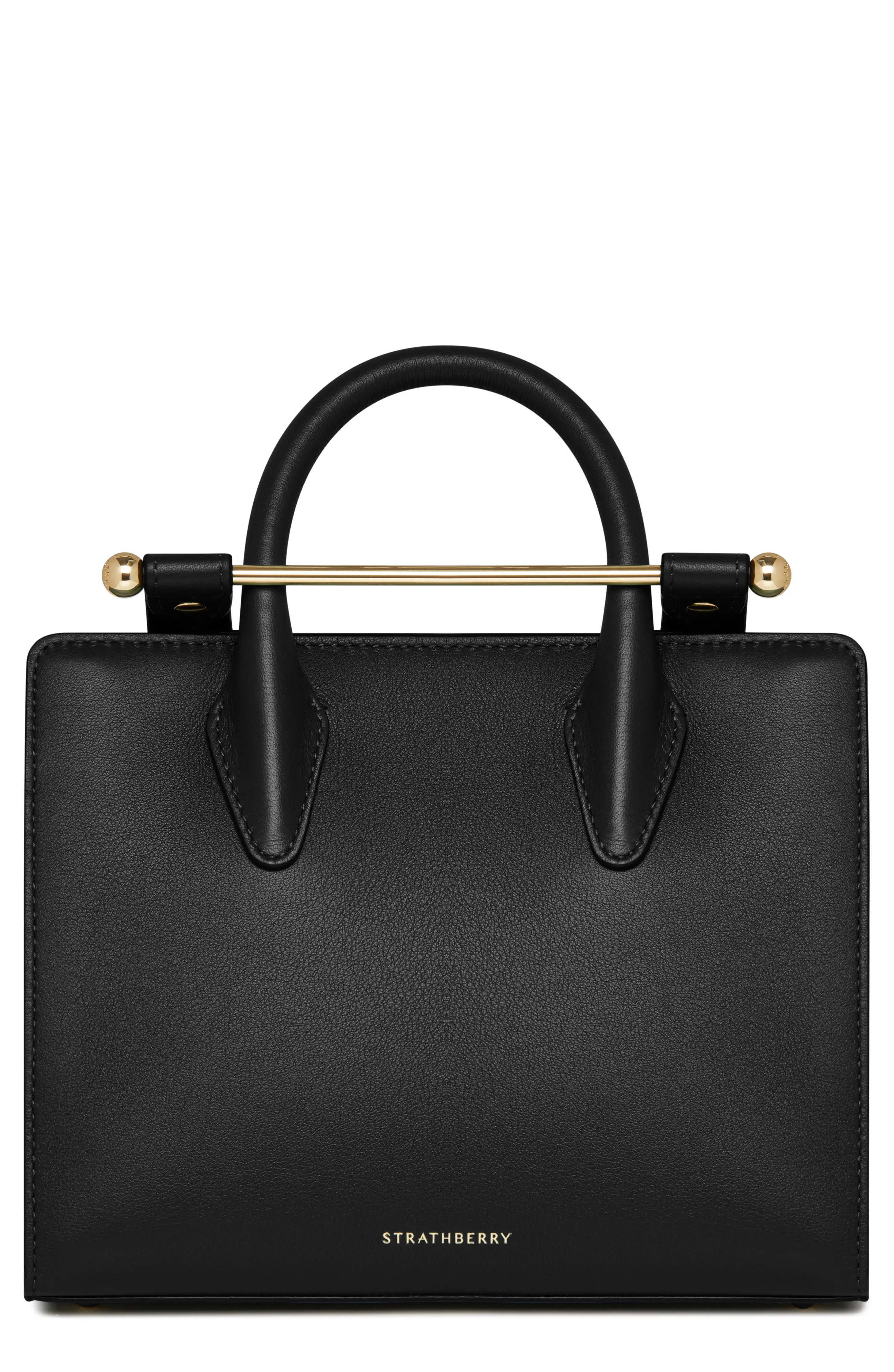 Strathberry Mini Leather Tote in Sea Blue/Silver at Nordstrom | Nordstrom