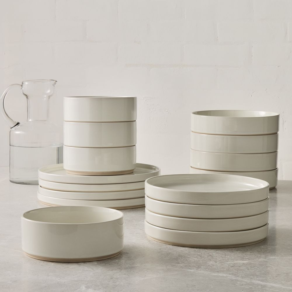 Straight-Sided Stoneware Dinnerware (Set of 16) | West Elm (US)