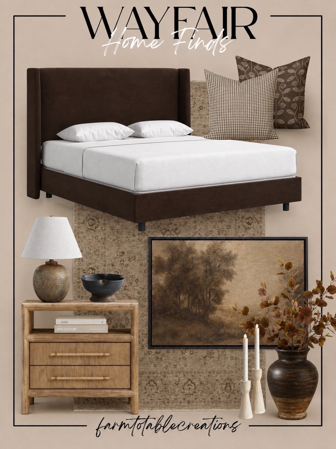 Wayfair Home Finds 🤎

A cozy bedroom refresh starts with the right pieces, and these Wayfair finds are SO good. Warm wood tones, rich chocolate brown, vintage-inspired patterns, cozy textiles, and those little finishing touches that make a space feel collected and inviting.

From the statement bed and nightstand to the rug, pillows, artwork, lighting, and decor, I love how easily these pieces can work together to create a warm, layered look for fall and beyond.

Shop all of my Wayfair home finds linked here! 🍂🤎

#Wayfair #WayfairFinds #HomeFinds #BedroomDecor #CozyHome #FallHome #HomeDecor #BedroomInspo #NeutralHome #LTKHome

#LTKSeasonal #LTKHome #LTKSaleAlert