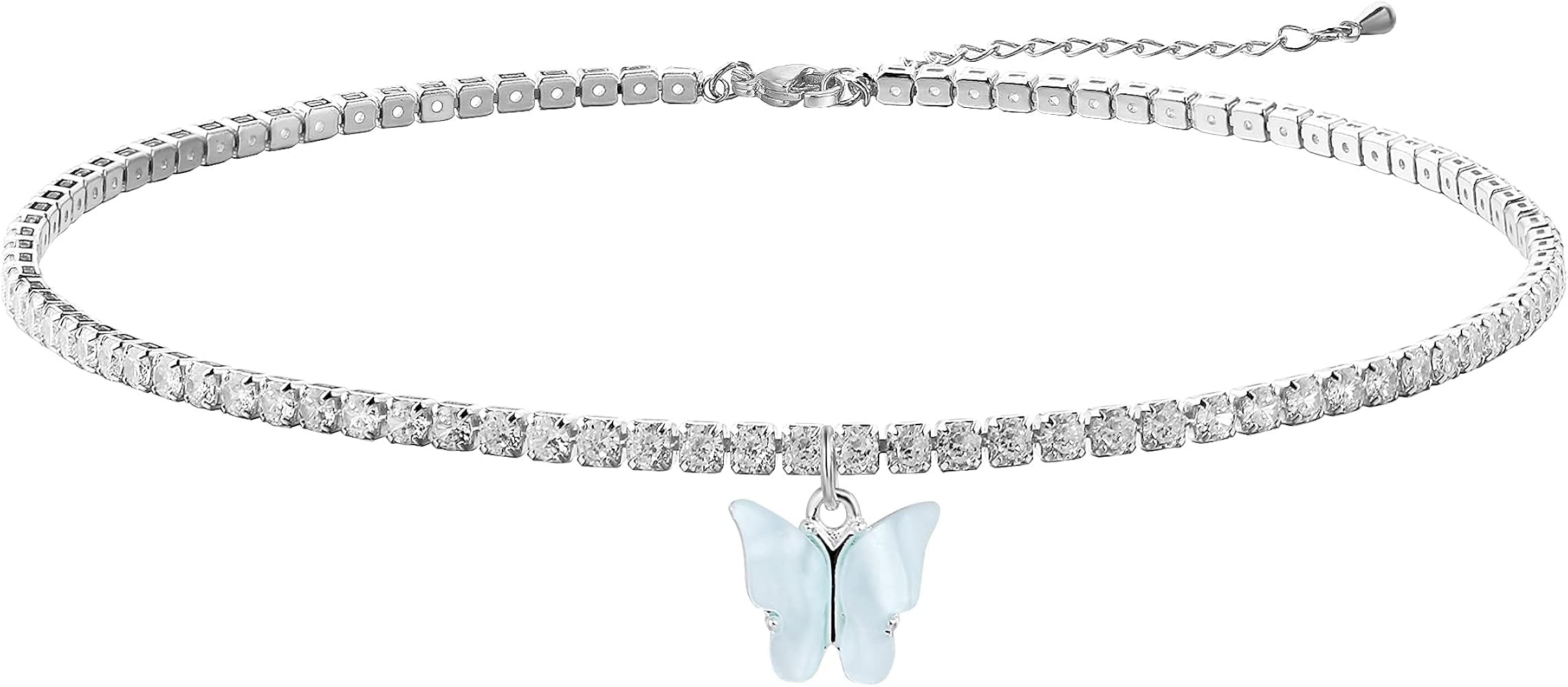 Viromy Gold Butterfly Pendant Necklace for Women 18K Gold Plated Minimalist Cubic Zirconia Butterfly | Amazon (US)