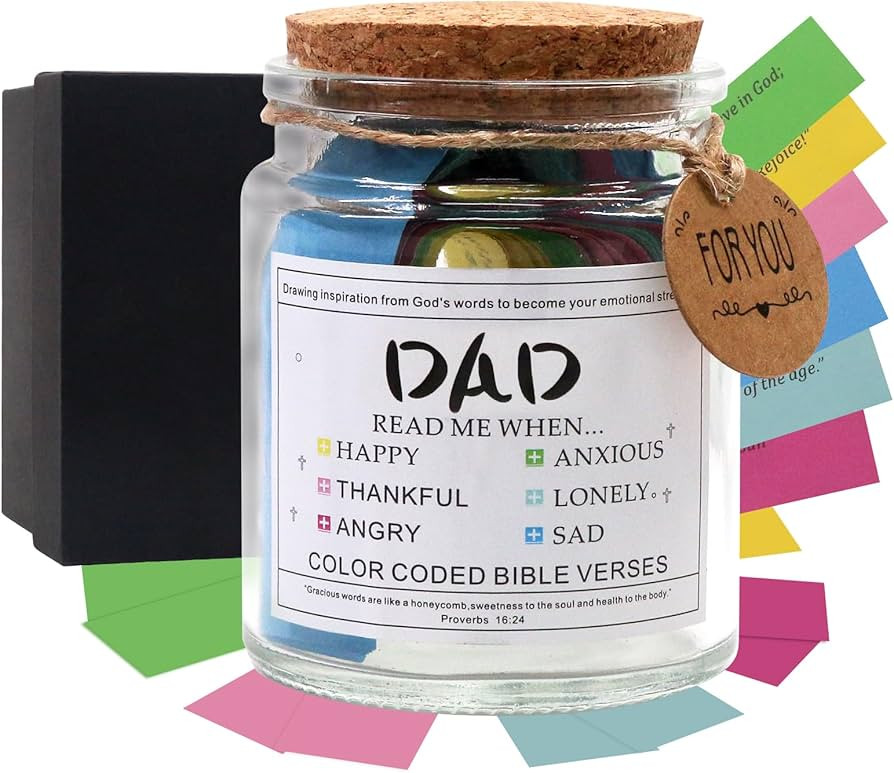 Bible Verses Jar for Dad, 108 Prayer Scripture Cards with 6 Emotions, Christian Faith Prayer Jar,... | Amazon (US)