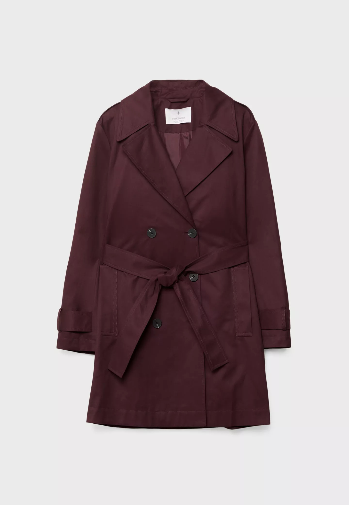 Basic regular fit trench coat with belt - Women's See all | Stradivarius United Kingdom | Stradivarius (UK)