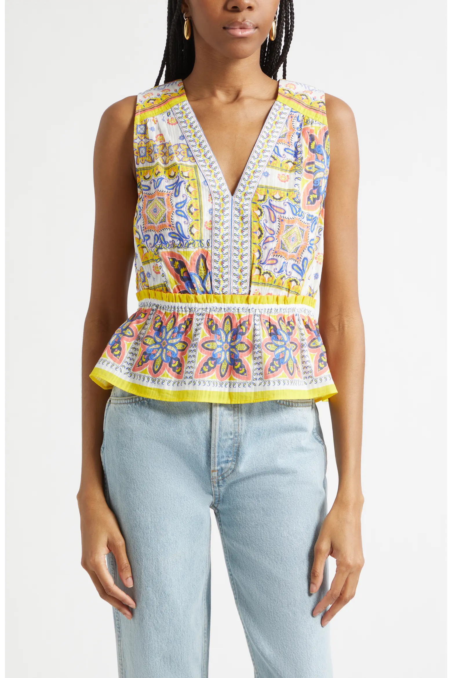 Lyra Tile Print Cotton Top (Women) | Nordstrom | Nordstrom