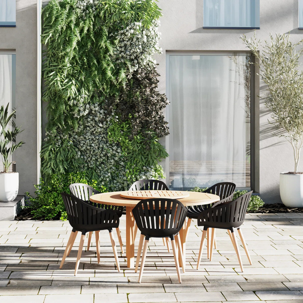 6 - Person Patio Dining Set with Round Table | Wayfair North America