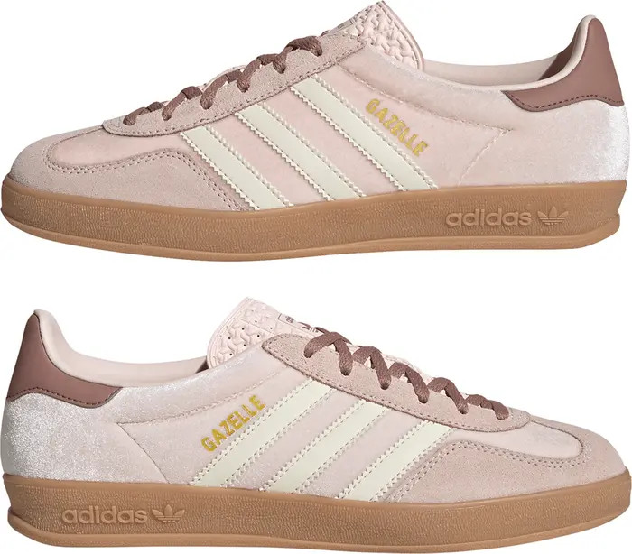 adidas Gazelle Indoor Sneaker in Green/White/Lucid Pink at Nordstrom, Size 11.5 | Nordstrom
