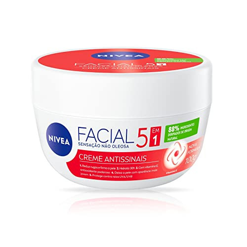 NIVEA Creme Facial Antissinais 100g - Sua fórmula com hidronutrientes e vitamina E é de rápida absorção, firma e reduz linhas de expressão e protege a pele contra os raios UVA/UVB | Amazon (BR)