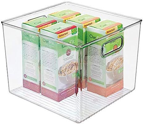 mDesign Plastic Food Storage Container Bin with Handles - for Kitchen, Pantry, Cabinet, Fridge/Fr... | Amazon (US)