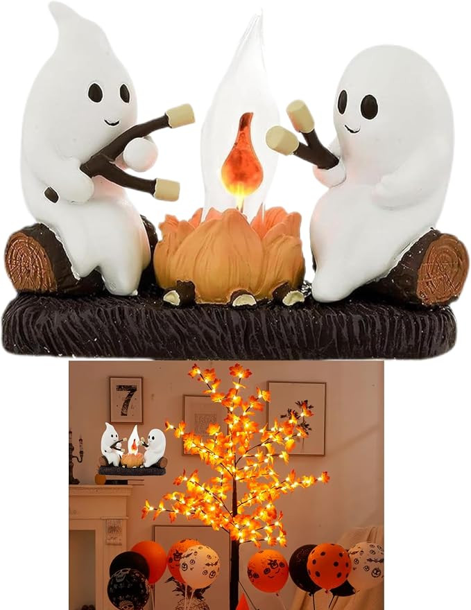 Ghost Campfire Flickering Night Light, Ghosts Campfire Flicker Flame Halloween Nightlight, Spooky... | Amazon (CA)