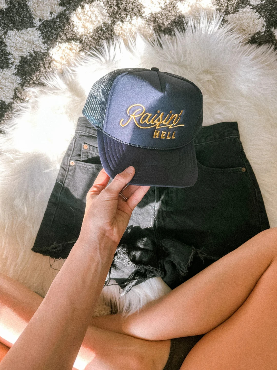 Raisin Hell Trucker Hat for Women Embroidered Trucker Hat for Beach Foam Trucker Hat Country Conc... | Etsy (US)